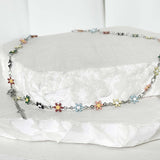 ss-Daisy flower motive array necklace_multi