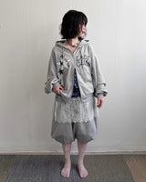 Lace Club Two-way zipper hoodie