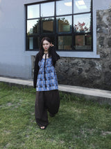 Meadow Check Button Blouse (2c)