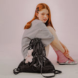 METALIC STRING BAG (BLACK)