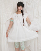 COUNTRY FLARE LINEN DRESS / WHITE