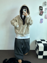 TERRY SHEEP🐑☁🤎HOODIE CARDIGAN JACKET 🤎💛🖤3COLOR