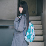 vintage patchwork backpack green