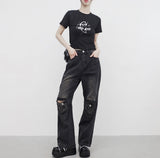 Leanne Cropped Printed T-Shirt