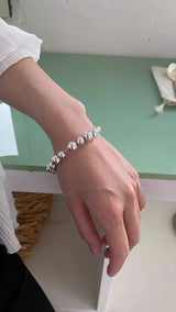 Silver ball@ball@ball bracelet