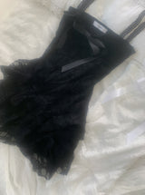 [only suzen] Temer lace ribbon dress (black)