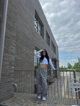 Two-way two-line crunchy wide trek long pants (3 colors)