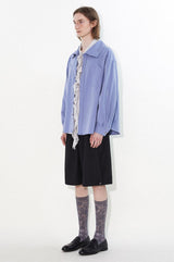 Relaxed and casual lapel and stand-up collar shirt