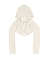 KNITTED HOOD BOLERO SET UP (BEIGE)_F24ZB073