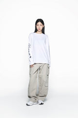 25SS ダメージウォッシュドワイドカーゴパンツ アイボリー