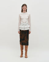 Glossy Frill Top _ WHITE