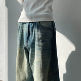 Faded Panel Wide Denim
