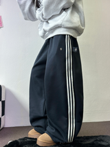 フリース❤トラックライン3ラインロングパンツ ❤🖤🤍💙🩶5COLOR
