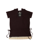 eyelet lace hood op / brown