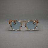 Vatic Vintage Optical Soto Champagne 8mm thick-cut acetate frame glasses with light blue lenses