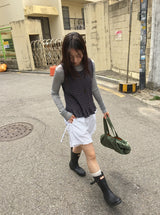 ノヒディ テンセル レイヤード ルーズフィット ロングスリーブTシャツ