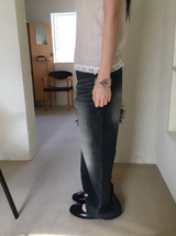 ハンツキャットウォッシュブーツカットデニムパンツ