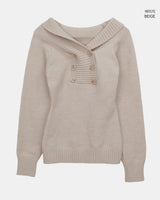 Oin Double-Button Off-Shoulder Knit