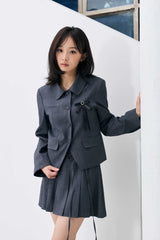 SWAN CROP JACKET / CHARCOAL