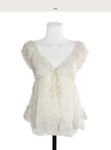 elpy floral shirring & frill off bl
