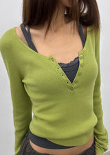 [MADE] Soflens Wool Deep V-Neck Henley Knit
