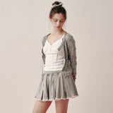 Ribbon Tie Cardigan (Grey)