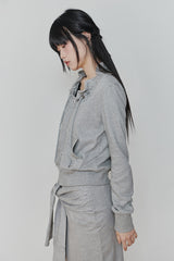 BLOOM ZIP-UP JACKET melange grey