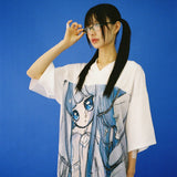 サッドエンジェルサテントップ - BLUE
