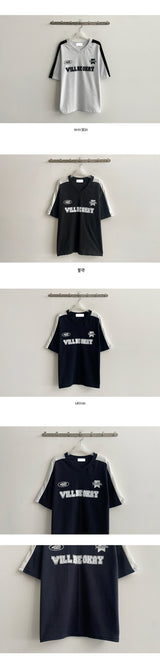 Wibbi Coloring V-neck Short-Sleeved T-Shirt