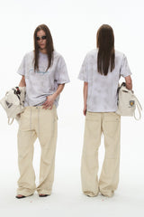 Distressed Flared Cargo Pants