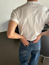[4SEASON] ショルダーラインセミマッスルフィットTシャツ(4color)