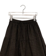 Ciriel Vintage Check Tiered Banding Long Skirt