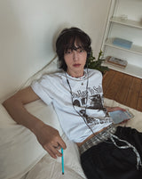 Happy picture printing short sleeve t-shirt