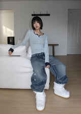 DOUBLE POCKET WIDE DENIM