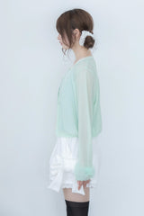 ribbon sleeve cardigan(mint)