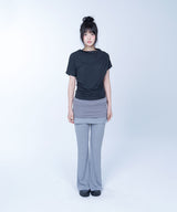 Folded colorblock skirtpants - GREY