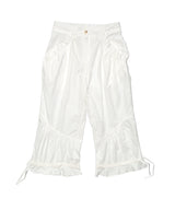 Capri Nylon Shirring Pants Ivory