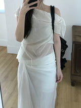Layer off-shoulder blouse (3 colors)