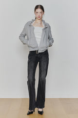 BLOOM ZIP-UP JACKET melange grey