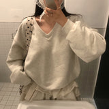 [MADE/6color] ポニー、Vネックのゆったりフィットトレーナー