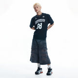 Destroyed Camo Carpenter Bermuda Pants - CHARCOAL