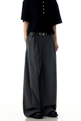 Gray Straight Trousers