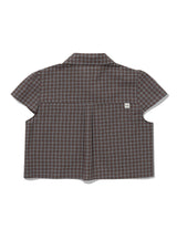 CHECKERED DOUBLE BLOUSE(BROWN)