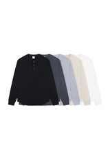 Waffle Henley Long Sleeve Tee