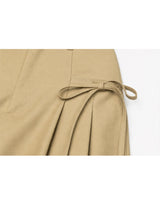Ribbon Pintuck Wide Pants Sand Beige