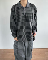 ウォッシュストライプピキュTシャツ