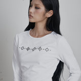 C SQUARE STUD SLIM FIT T-SHIRT_WHITE