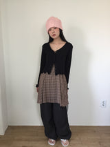 Ribbon Plaid Mini One Piece (2color)