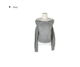 Helen Off-Shoulder Ribbon Twist Loose-Fit Knit