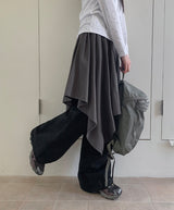 26SS★ [BAONHAUS]ブロアアンバランスレイヤードミディスカート